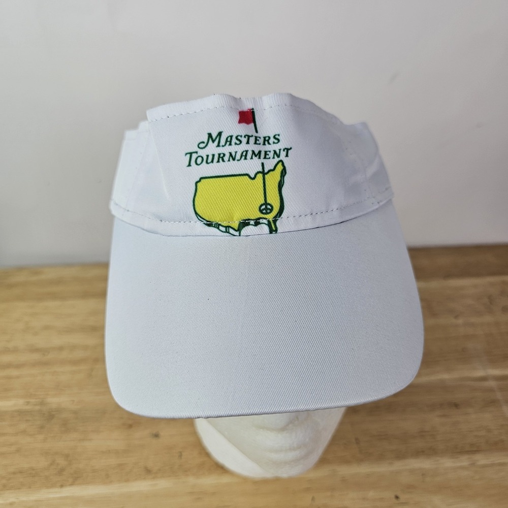Masters Tournament Visor, White Adjustable Unisex Hat Cap Golf Fan Activewear